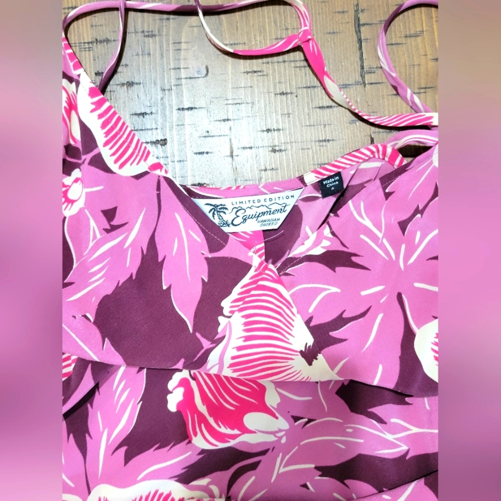 Equipment Floral Print Silk Dress Small with Matching Bra.